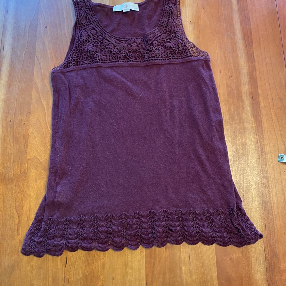 LOFT | Maroon Linen blend sweater
